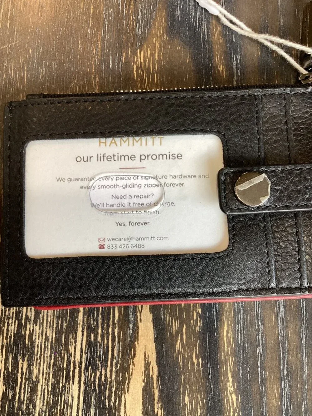 Hammitt 210 West Black Pebble Leather Card Holder